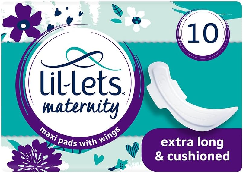Lil-Lets Maternity Maxi Sanitory Pads With Wings - Perfect for 0-3 Weeks Post Birth - Wide Shaped Back - Super Soft - Extra Long and Cushioned - Skin Friendly - Leak Protection - 10 units - iHealthcare