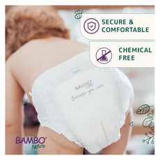 Bambo Nature Premium Eco Nappies – Size 2 Mini (3–6 kg / 7–13 lb), 180-Pack