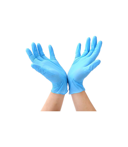 BSJ Fixings Blue Nitrile Disposable Gloves, Powder Free, Food Grade Gloves 100 Pcs (Large)