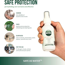 Microsafe Antimicrobial Spray 120ml – Alcohol-Free Disinfectant for Hands, Face & Surfaces | Kills Bacteria & Viruses in 30 Seconds | Natural, Non-Toxic, No Smell, No Stickiness | Super-Oxidized Water