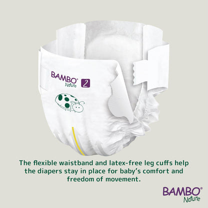 Size 2 Nappies Premium Eco Nappies, Eco-Labelled Sustainable Nappies, Enhanced Leakage Protection, Secure & Comfortable Baby Nappies, Secure & Comfortable - (7-13lb/3-6kg), Mini, 30PK