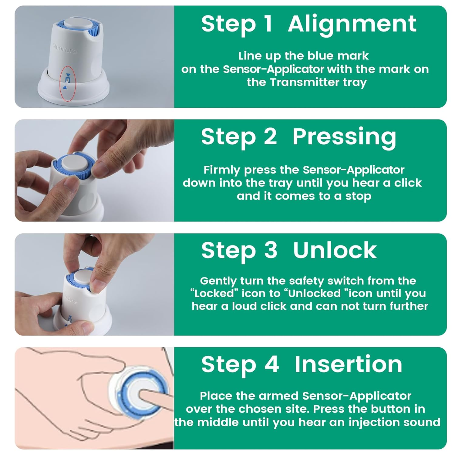 Sinocare iCan i3 Continuous Glucose Monitor 15 Days CGM Sensor Blood Sugar Monitoring Diabetes Management Smart Glucose Device Automatically Real-time 3 Minutes Readings Updates Tracking via App - iHealthcare