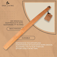 Beech Wood Shoe Horn - Durable, Lightweight, and Ergonomic - iHealthcare- ENA Living
