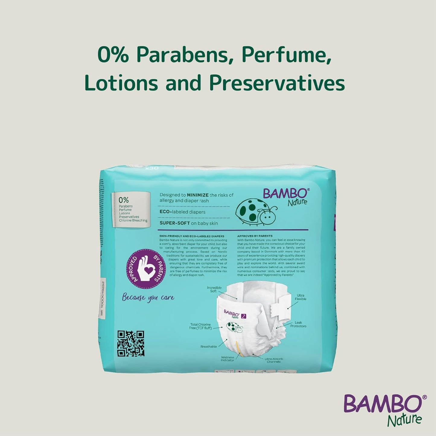 Size 2 Nappies Premium Eco Nappies, Eco-Labelled Sustainable Nappies, Enhanced Leakage Protection, Secure & Comfortable Baby Nappies, Secure & Comfortable - (7-13lb/3-6kg), Mini, 30PK