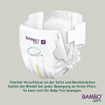 Size 4 Nappies Premium Eco Nappies, Eco-Labelled Sustainable Nappies, Enhanced Leakage Protection, Secure & Comfortable Baby Nappies, Secure & Comfortable - (15-31lb/7-14 kg), Maxi, 24PK