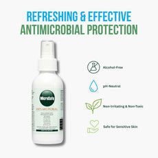 Microsafe Antimicrobial Spray 120ml – Alcohol-Free Disinfectant for Hands, Face & Surfaces | Kills Bacteria & Viruses in 30 Seconds | Natural, Non-Toxic, No Smell, No Stickiness | Super-Oxidized Water