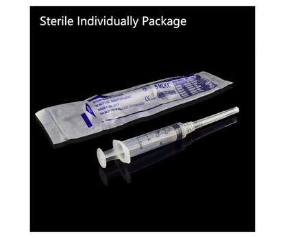 5ml Disposable Syringes with 22 Ga 1 Inch Needle, for Scientific Labs, Industrial, Liquid Measuring, Dispensing, Pack of 20