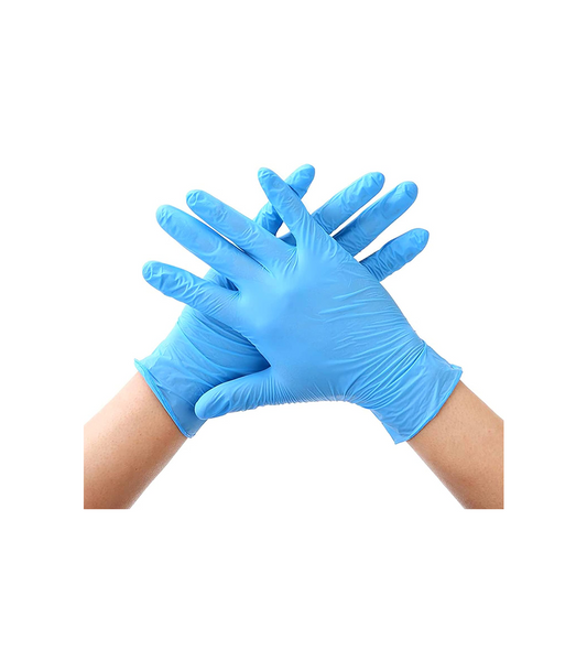 BSJ Fixings Blue Nitrile Disposable Gloves, Powder Free, Food Grade Gloves 100 Pcs (Large)