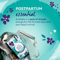 Lil-Lets Maternity Maxi Sanitory Pads With Wings - Perfect for 0-3 Weeks Post Birth - Wide Shaped Back - Super Soft - Extra Long and Cushioned - Skin Friendly - Leak Protection - 10 units - iHealthcare