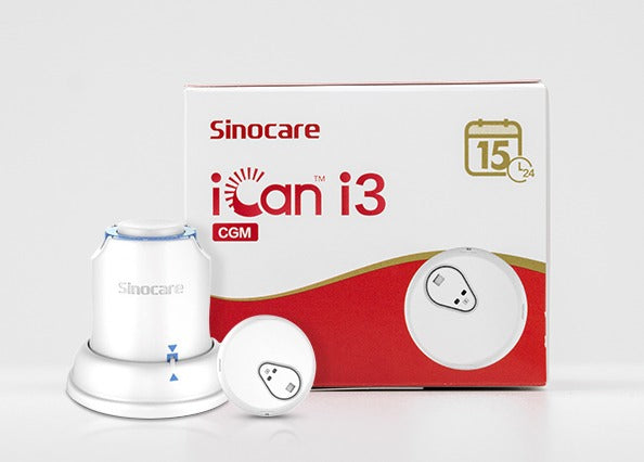 Sinocare iCan i3 Continuous Glucose Monitor 15 Days CGM Sensor Blood Sugar Monitoring Diabetes Management Smart Glucose Device Automatically Real-time 3 Minutes Readings Updates Tracking via App - iHealthcare