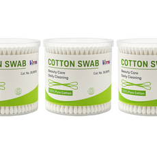 Halley Medical Supplies Ltd. Ear Buds - Pack of 3 (200 pcs each) - Round Thick Tips, 100% Cotton Swabs, Double-Tipped, Hygienic, Gentle, and Safe for Ears - Total of 900 Swabs - Assorted