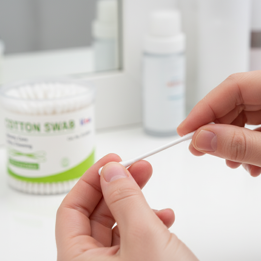 Halley Medical Supplies Ltd. Ear Buds - Pack of 3 (200 pcs each) - Round Thick Tips, 100% Cotton Swabs, Double-Tipped, Hygienic, Gentle, and Safe for Ears - Total of 900 Swabs - Assorted