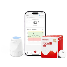 Sinocare iCan i6 Continuous Glucose Monitor 15 Days CGM Sensor Blood Sugar Monitoring Diabetes Management Smart Glucose Device Automatically Real-time 3 Minutes Readings Updates Tracking via App (Copy) Sinocare