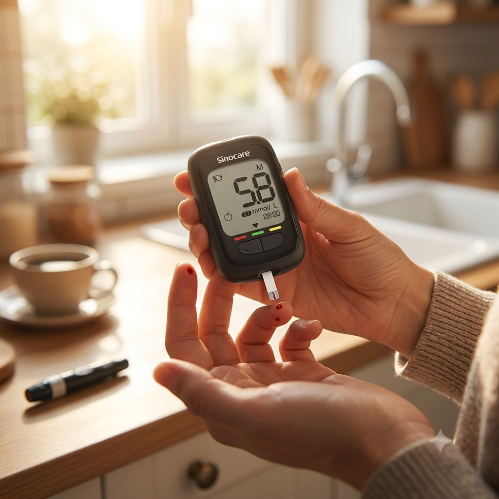 Sinocare Safe AQ Smart II – Bluetooth-Enabled with Mobile App (iOS & Android) Sinocare