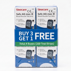 Sinocare Safe AQ MAX Test Strips Value Pack – Buy 3 Boxes, Get 1 FREE (4 x 50 Count) Sinocare