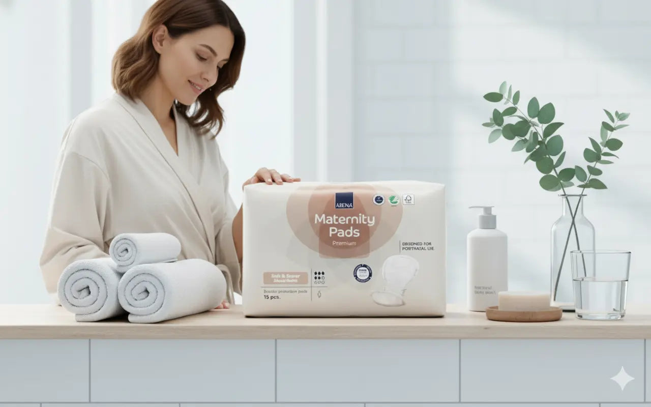 Premium Maternity Pads for Women - Heavy Absorbency, Ultra-Soft Comfort - 15 Pack - iHealthcare