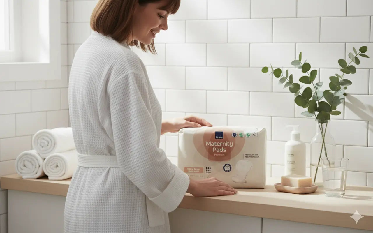 Premium Maternity Pads for Women - Heavy Absorbency, Ultra-Soft Comfort - 15 Pack - iHealthcare