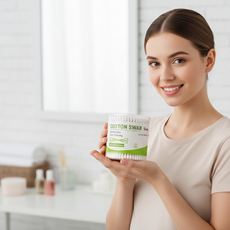 Halley Medical Supplies Ltd. Ear Buds - Pack of 3 (200 pcs each) - Round Thick Tips, 100% Cotton Swabs, Double-Tipped, Hygienic, Gentle, and Safe for Ears - Total of 900 Swabs - Assorted