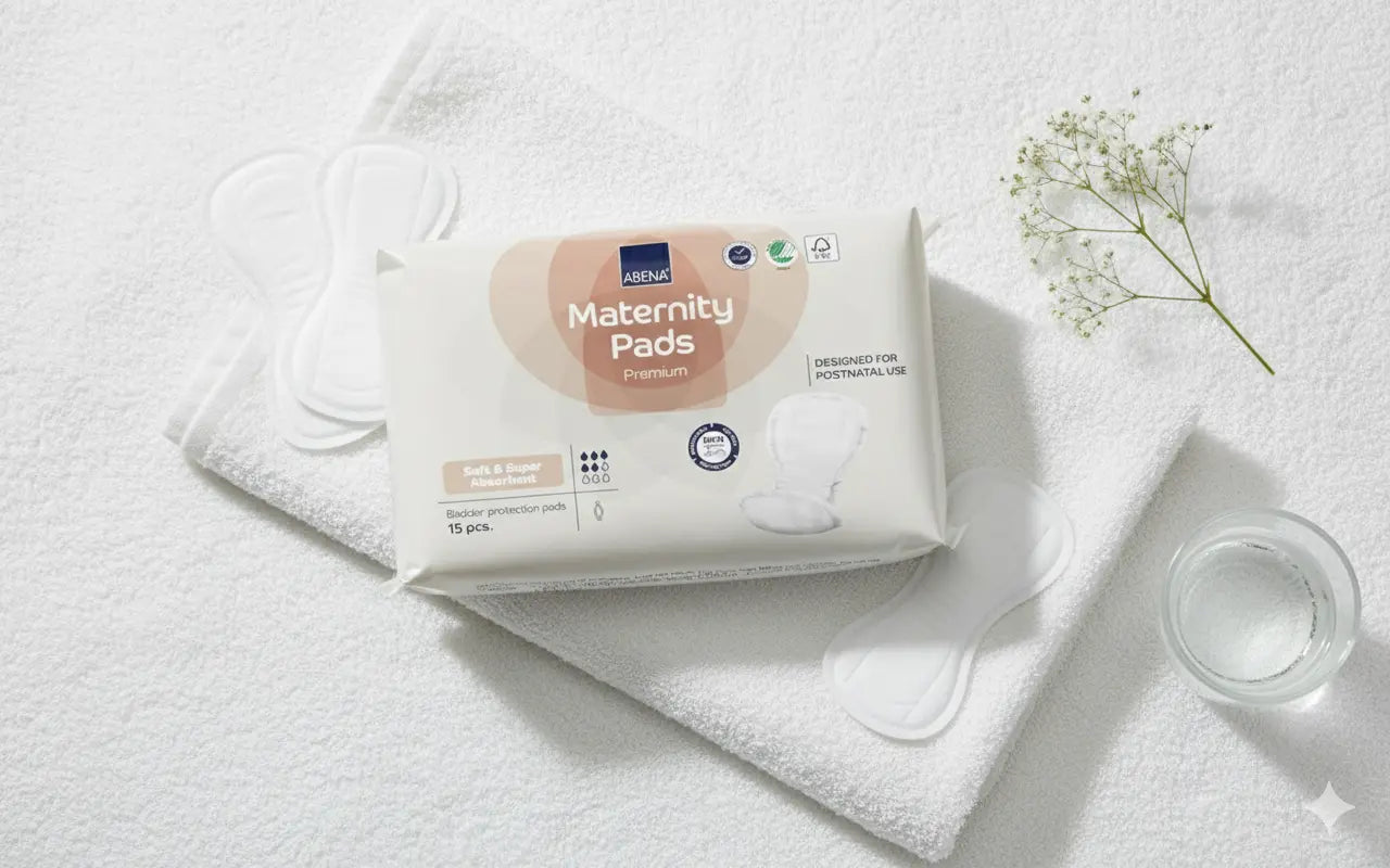 Premium Maternity Pads for Women - Heavy Absorbency, Ultra-Soft Comfort - 15 Pack - iHealthcare