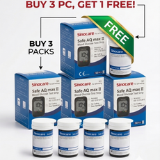 Sinocare Safe AQ MAX Test Strips Value Pack – Buy 3 Boxes, Get 1 FREE (4 x 50 Count) Sinocare