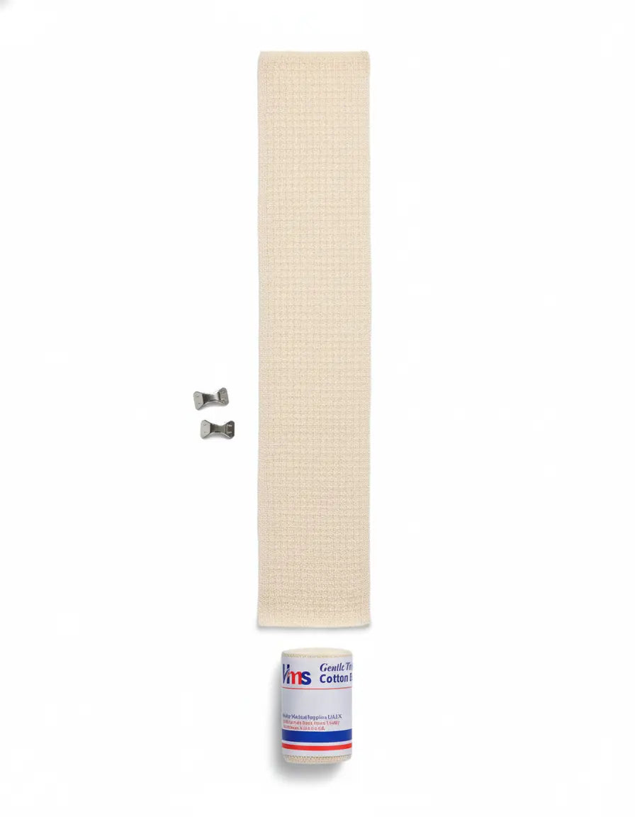 Crepe Elastic Cotton Bandage (6-Pack) - Washable & Reusable - Flexible Support for All Body Areas