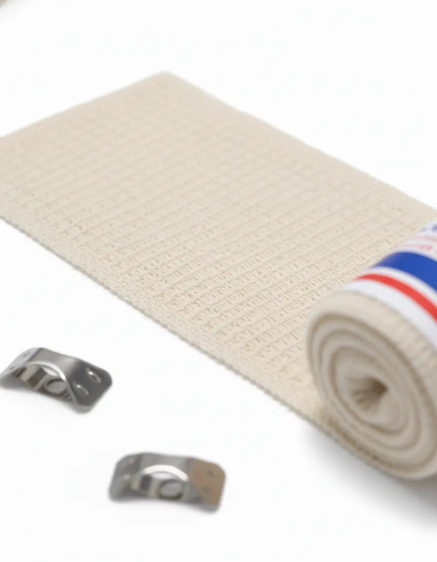 Crepe Elastic Cotton Bandage (6-Pack) - Washable & Reusable - Flexible Support for All Body Areas