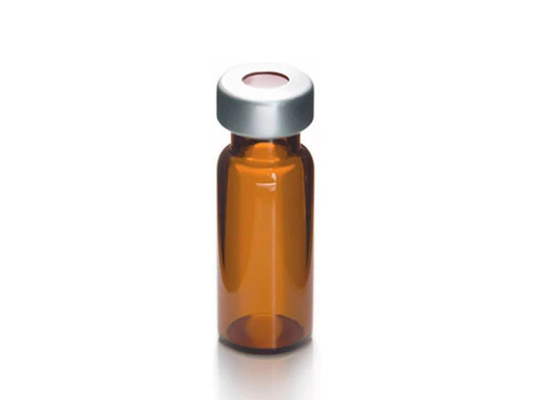 1.5ML Amber crimp neck vial with Write on spot, Crimp top alaminium cap (Pack of 100)