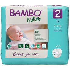 Size 2 Nappies Premium Eco Nappies, Eco-Labelled Sustainable Nappies, Enhanced Leakage Protection, Secure & Comfortable Baby Nappies, Secure & Comfortable - (7-13lb/3-6kg), Mini, 30PK
