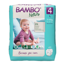 Size 4 Nappies Premium Eco Nappies, Eco-Labelled Sustainable Nappies, Enhanced Leakage Protection, Secure & Comfortable Baby Nappies, Secure & Comfortable - (15-31lb/7-14 kg), Maxi, 24PK