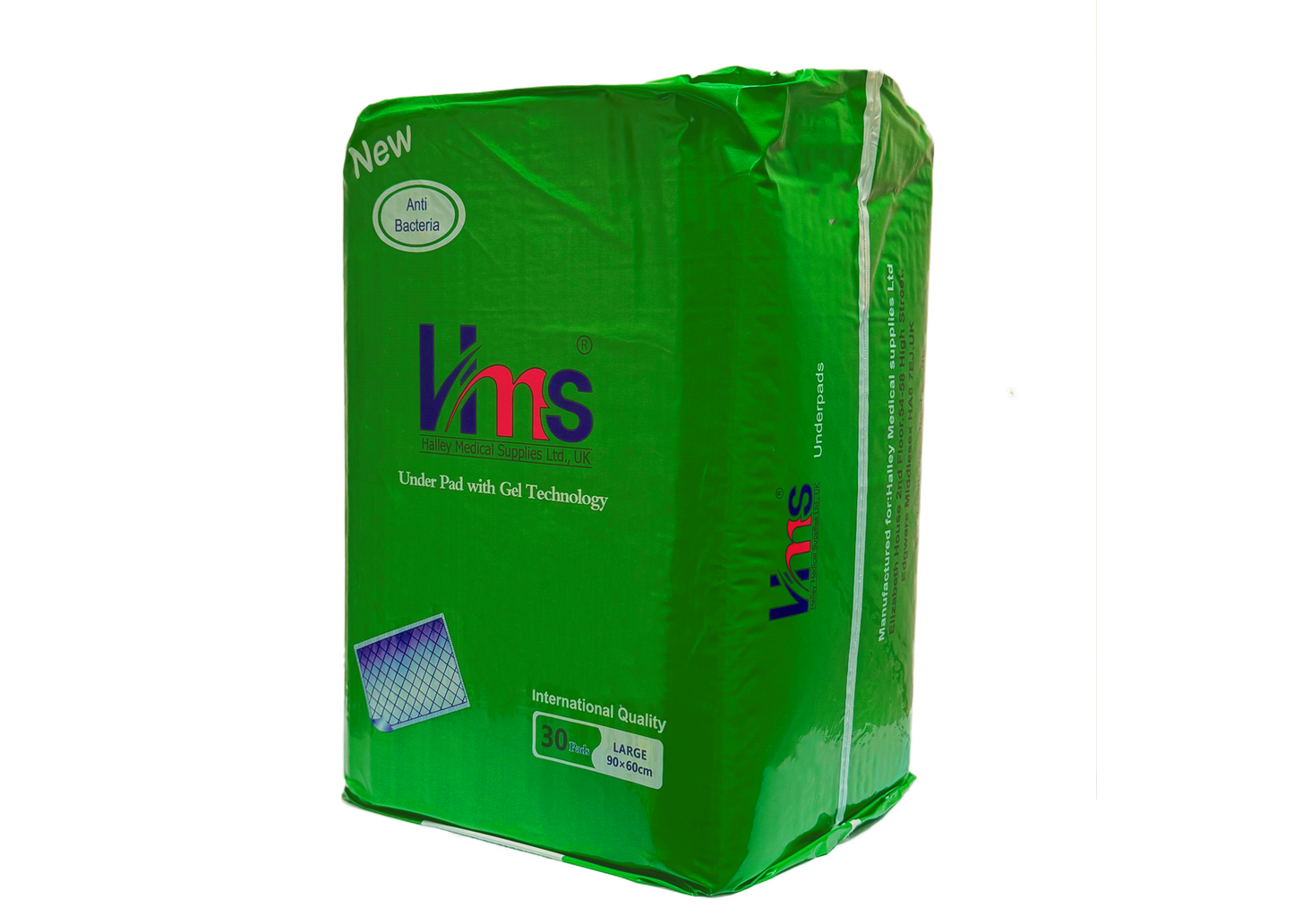 Halley Medical Supplies Under Pads with Gel Technology for Adult - Bed pads - 180 pads - Large 90x60 cm.