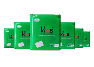A series of green packages of Halley Medical Supplies under pads with gel technology for adults. The packages are labeled with the brand name and product description.