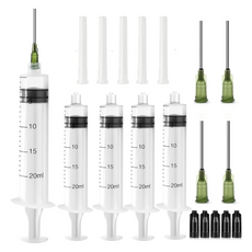 PEAKTOP 20 ml Plastic Syringe with Needle and Caps