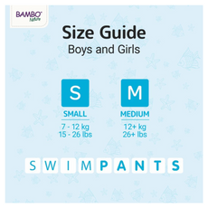 Bambo Nature Premium Swim Nappy Pants | Small Size 7-12 kg | Disposable & Eco-Labelled | Perfect Swimming Nappies for Water Activities | Swim Nappies for Babies