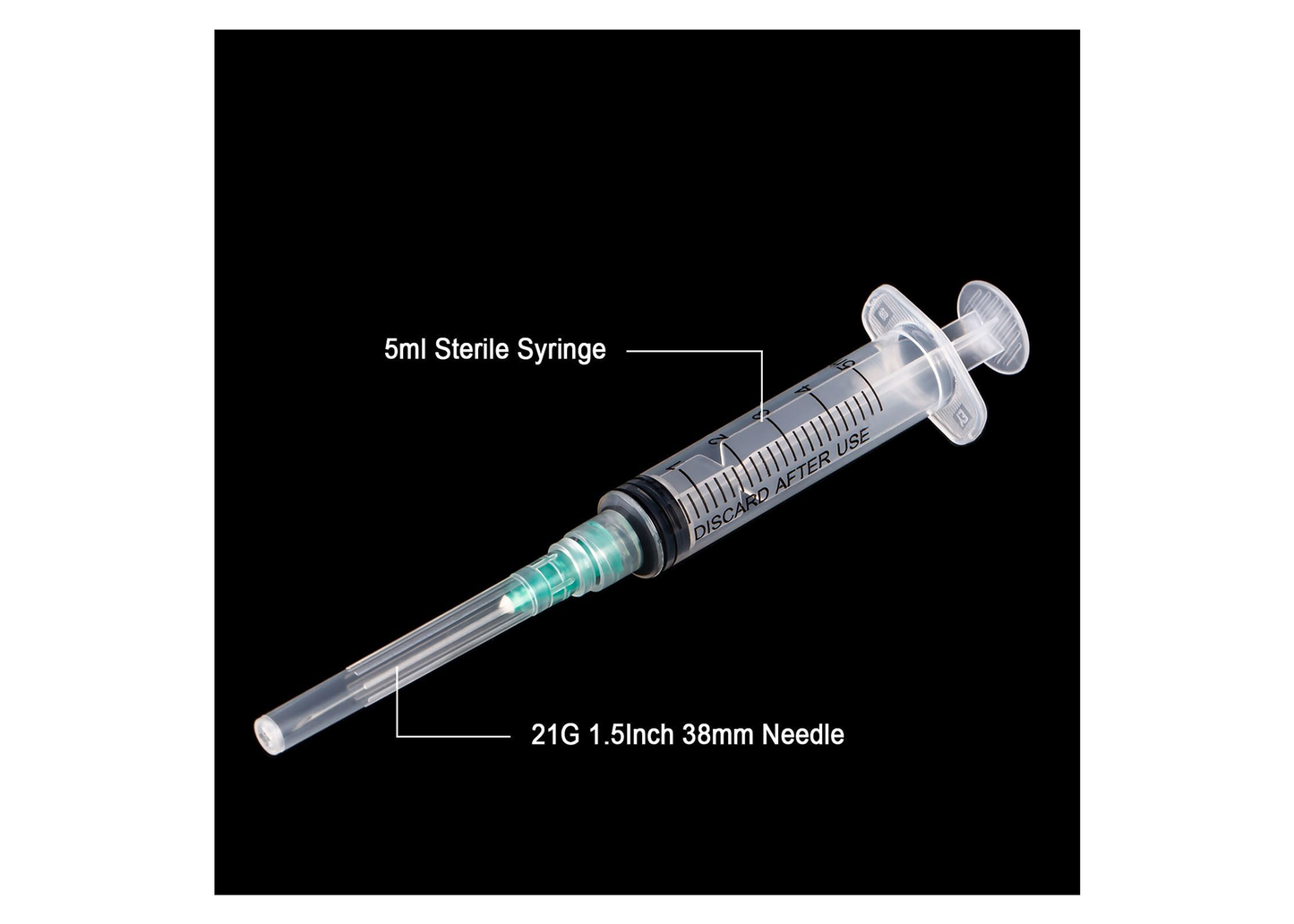 5ml Lab Syringe with Needle 21 Gauge 1.5inch Supplies