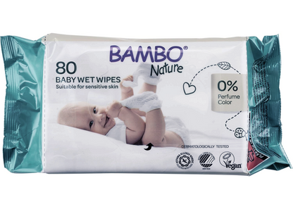 Wet Wipes, Newborn Essentials, Eco-Labelled Baby Wipes, Gentle & Soft Wipes, Moisturising & Skin-Friendly Wet Wipes For On The Go, Sustainable Baby Essentials For Newborn - 80 Wipes