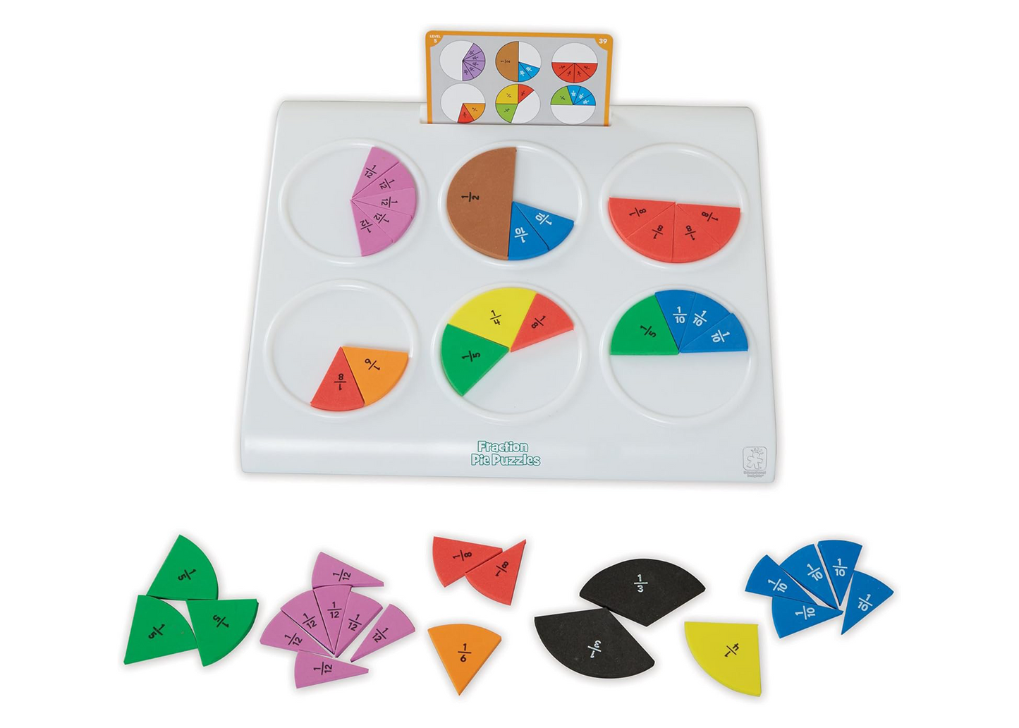 Educational Insights Learning Resources Fraction Pie Puzzles, Multicolored ,33 x 29 cm