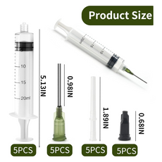 PEAKTOP 20 ml Plastic Syringe with Needle and Caps
