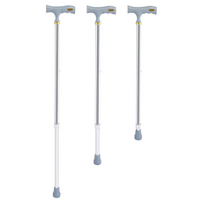 Naroote Aluminum Alloy Walking Stick – 10-Level Safety Adjustment (Silver, 24–38in) Halley Medical Supplies Ltd.