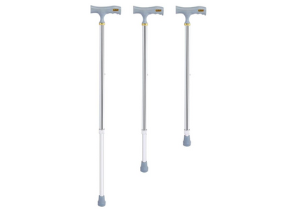 Naroote Aluminum Alloy Walking Stick – 10-Level Safety Adjustment (Silver, 24–38in)