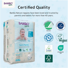 Bambo Nature Premium Swim Nappy Pants | Small Size 7-12 kg | Disposable & Eco-Labelled | Perfect Swimming Nappies for Water Activities | Swim Nappies for Babies