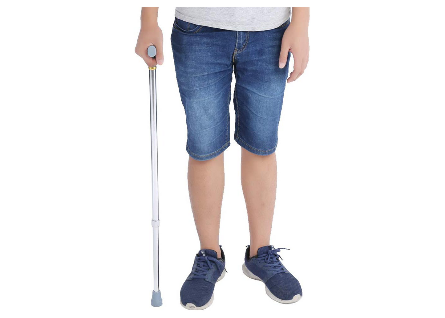 Naroote Aluminum Alloy Walking Stick – 10-Level Safety Adjustment (Silver, 24–38in)