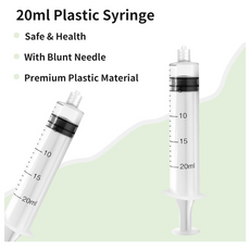 PEAKTOP 20 ml Plastic Syringe with Needle and Caps