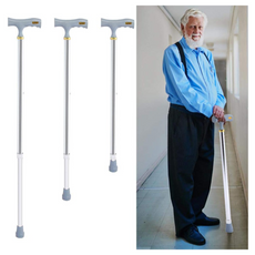 Naroote Aluminum Alloy Walking Stick – 10-Level Safety Adjustment (Silver, 24–38in) Halley Medical Supplies Ltd.